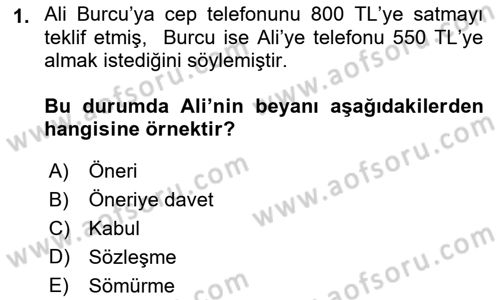 İşletme Hukuku Dersi 2021 - 2022 Yılı (Vize) Ara Sınav Soruları 1. Soru