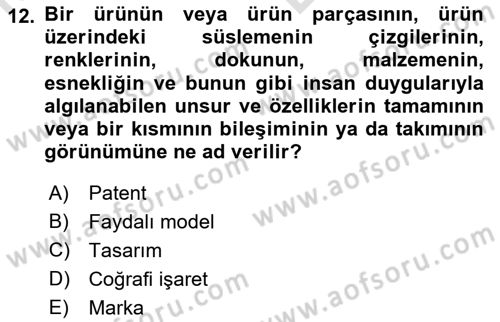 İşletme Hukuku Dersi 2021 - 2022 Yılı (Vize) Ara Sınav Soruları 12. Soru