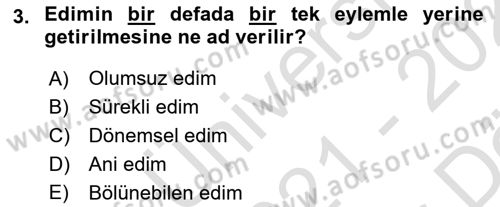 İşletme Hukuku Dersi 2021 - 2022 Yılı (Vize) Ara Sınav Soruları 3. Soru