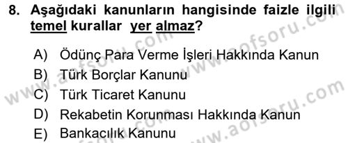 İşletme Hukuku Dersi 2021 - 2022 Yılı (Vize) Ara Sınav Soruları 8. Soru