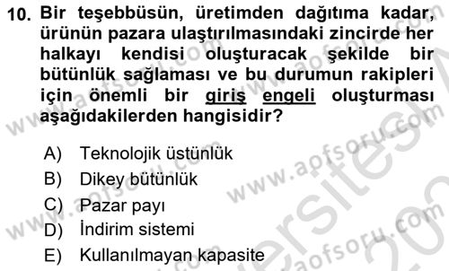 İşletme Hukuku Dersi 2021 - 2022 Yılı (Final) Dönem Sonu Sınav Soruları 10. Soru