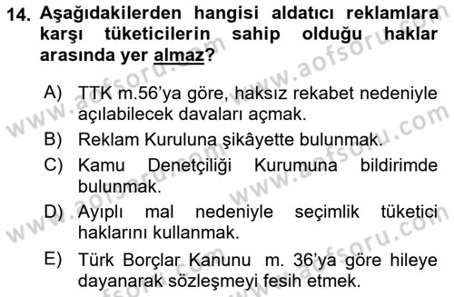 İşletme Hukuku Dersi 2021 - 2022 Yılı (Final) Dönem Sonu Sınav Soruları 14. Soru