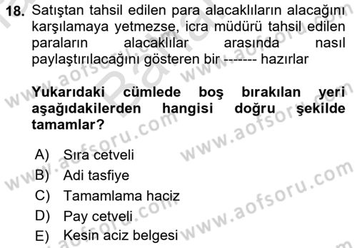 İşletme Hukuku Dersi 2021 - 2022 Yılı (Final) Dönem Sonu Sınav Soruları 18. Soru