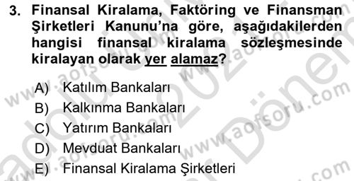 İşletme Hukuku Dersi 2021 - 2022 Yılı (Final) Dönem Sonu Sınav Soruları 3. Soru