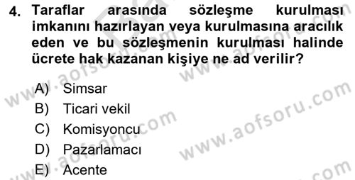 İşletme Hukuku Dersi 2021 - 2022 Yılı (Final) Dönem Sonu Sınav Soruları 4. Soru