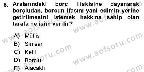 İşletme Hukuku Dersi 2021 - 2022 Yılı (Final) Dönem Sonu Sınav Soruları 8. Soru