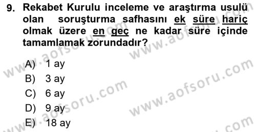 İşletme Hukuku Dersi 2021 - 2022 Yılı (Final) Dönem Sonu Sınav Soruları 9. Soru