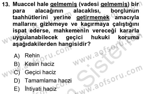 İşletme Hukuku Dersi 2021 - 2022 Yılı Yaz Okulu Sınav Soruları 13. Soru