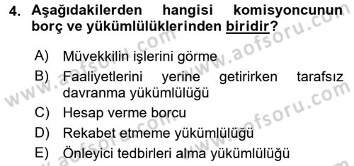 İşletme Hukuku Dersi 2021 - 2022 Yılı Yaz Okulu Sınav Soruları 4. Soru