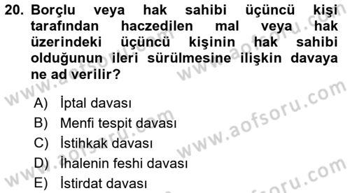 İşletme Hukuku Dersi 2022 - 2023 Yılı Yaz Okulu Sınav Soruları 20. Soru