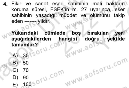 İşletme Hukuku Dersi 2022 - 2023 Yılı Yaz Okulu Sınav Soruları 4. Soru