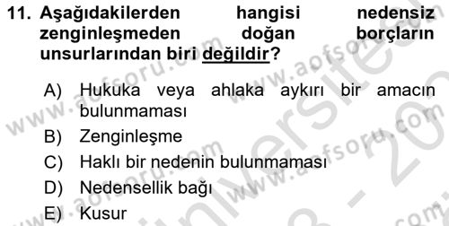 İşletme Hukuku Dersi 2023 - 2024 Yılı (Vize) Ara Sınav Soruları 11. Soru