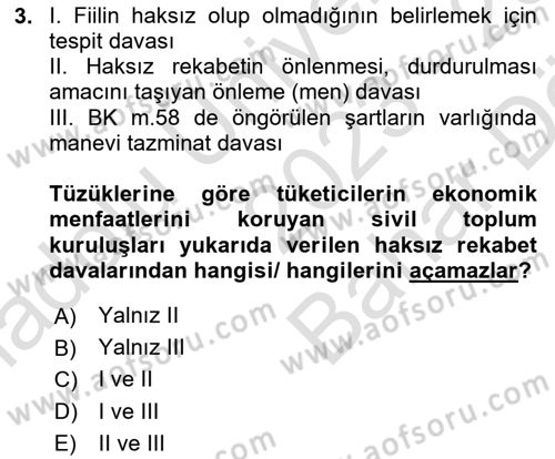 İşletme Hukuku Dersi 2023 - 2024 Yılı (Vize) Ara Sınav Soruları 3. Soru