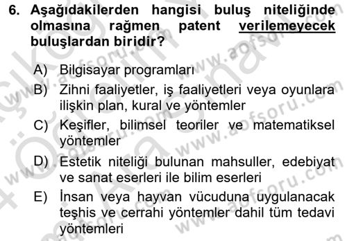 İşletme Hukuku Dersi 2023 - 2024 Yılı (Vize) Ara Sınav Soruları 6. Soru