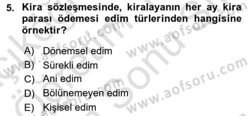 İşletme Hukuku Dersi 2023 - 2024 Yılı (Final) Dönem Sonu Sınav Soruları 5. Soru