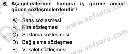 İşletme Hukuku Dersi 2023 - 2024 Yılı (Final) Dönem Sonu Sınav Soruları 6. Soru
