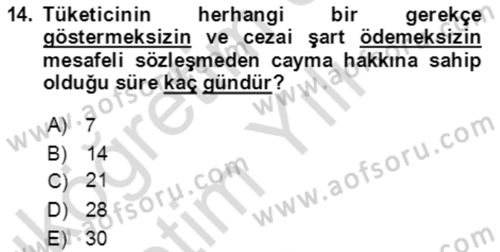 İşletme Hukuku Dersi 2023 - 2024 Yılı Yaz Okulu Sınav Soruları 14. Soru