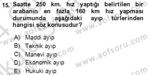 İşletme Hukuku Dersi 2023 - 2024 Yılı Yaz Okulu Sınav Soruları 15. Soru