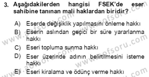 İşletme Hukuku Dersi 2023 - 2024 Yılı Yaz Okulu Sınav Soruları 3. Soru