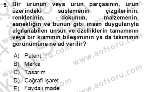 İşletme Hukuku Dersi 2023 - 2024 Yılı Yaz Okulu Sınav Soruları 5. Soru