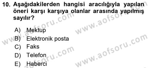 İşletme Hukuku Dersi 2024 - 2025 Yılı (Vize) Ara Sınav Soruları 10. Soru
