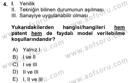 İşletme Hukuku Dersi 2024 - 2025 Yılı (Vize) Ara Sınav Soruları 4. Soru