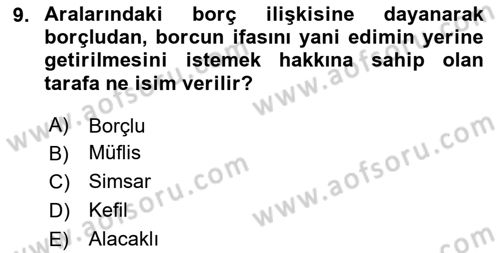 İşletme Hukuku Dersi 2024 - 2025 Yılı (Vize) Ara Sınav Soruları 9. Soru