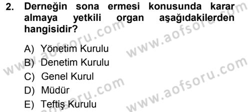 Medeni Hukuk 1 Dersi 2012 - 2013 Yılı (Final) Dönem Sonu Sınav Soruları 2. Soru