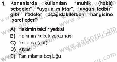 Medeni Hukuk 1 Dersi 2012 - 2013 Yılı Tek Ders Sınav Soruları 1. Soru