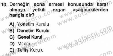 Medeni Hukuk 1 Dersi 2012 - 2013 Yılı Tek Ders Sınav Soruları 10. Soru