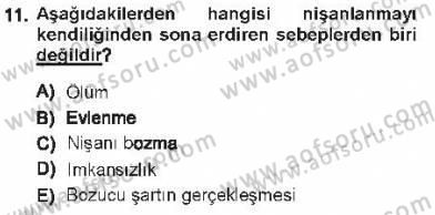Medeni Hukuk 1 Dersi 2012 - 2013 Yılı Tek Ders Sınav Soruları 11. Soru