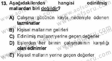 Medeni Hukuk 1 Dersi 2012 - 2013 Yılı Tek Ders Sınav Soruları 13. Soru