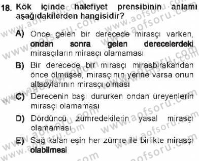 Medeni Hukuk 1 Dersi 2012 - 2013 Yılı Tek Ders Sınav Soruları 18. Soru