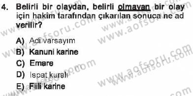 Medeni Hukuk 1 Dersi 2012 - 2013 Yılı Tek Ders Sınav Soruları 4. Soru