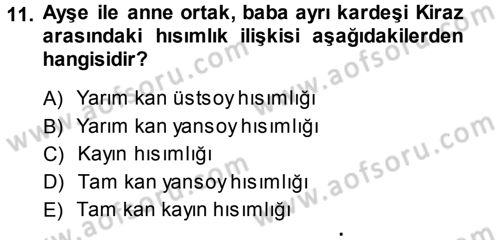 Medeni Hukuk 1 Dersi 2013 - 2014 Yılı (Vize) Ara Sınav Soruları 11. Soru