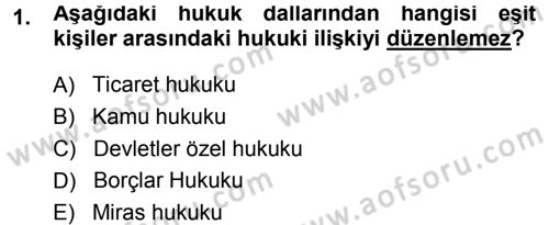 Medeni Hukuk 1 Dersi 2014 - 2015 Yılı (Vize) Ara Sınav Soruları 1. Soru