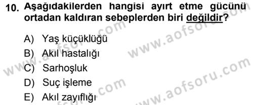 Medeni Hukuk 1 Dersi 2014 - 2015 Yılı (Vize) Ara Sınav Soruları 10. Soru
