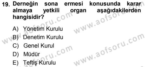 Medeni Hukuk 1 Dersi 2014 - 2015 Yılı (Vize) Ara Sınav Soruları 19. Soru
