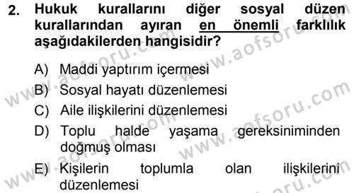 Medeni Hukuk 1 Dersi 2014 - 2015 Yılı (Vize) Ara Sınav Soruları 2. Soru