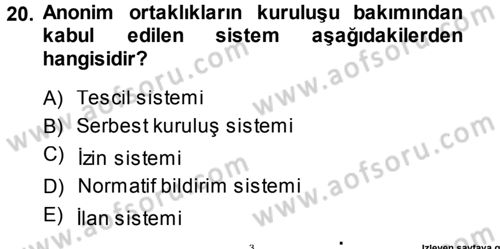 Medeni Hukuk 1 Dersi 2014 - 2015 Yılı (Vize) Ara Sınav Soruları 20. Soru