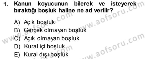 Medeni Hukuk 1 Dersi 2014 - 2015 Yılı Tek Ders Sınav Soruları 1. Soru