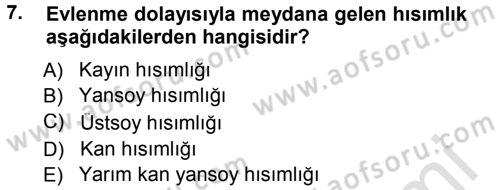 Medeni Hukuk 1 Dersi 2014 - 2015 Yılı Tek Ders Sınav Soruları 7. Soru