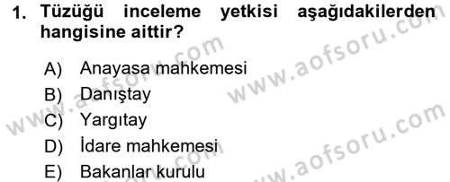 Medeni Hukuk 1 Dersi 2015 - 2016 Yılı (Final) Dönem Sonu Sınav Soruları 1. Soru