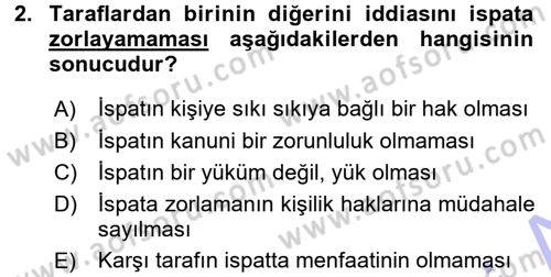 Medeni Hukuk 1 Dersi 2015 - 2016 Yılı (Final) Dönem Sonu Sınav Soruları 2. Soru