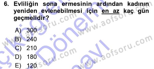 Medeni Hukuk 1 Dersi 2015 - 2016 Yılı (Final) Dönem Sonu Sınav Soruları 6. Soru