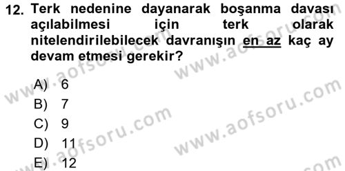 Medeni Hukuk 1 Dersi 2015 - 2016 Yılı Tek Ders Sınav Soruları 12. Soru