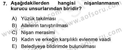 Medeni Hukuk 1 Dersi 2015 - 2016 Yılı Tek Ders Sınav Soruları 7. Soru