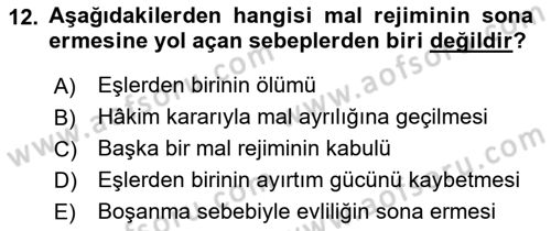 Medeni Hukuk 1 Dersi 2016 - 2017 Yılı 3 Ders Sınav Soruları 12. Soru