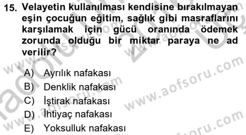 Medeni Hukuk 1 Dersi 2016 - 2017 Yılı 3 Ders Sınav Soruları 15. Soru