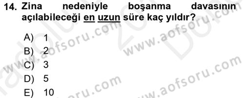 Medeni Hukuk 1 Dersi 2016 - 2017 Yılı (Final) Dönem Sonu Sınav Soruları 14. Soru
